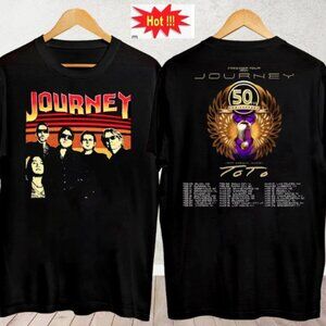 Journey 2024 Freedom Tour T-Shirt 2 Sided Toto Concert Rock Band Fan Gift Tee 17